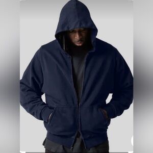 Men’s YZY X GAP navy full zip hoodie quiet luxury heavy weight NWOT XXL
